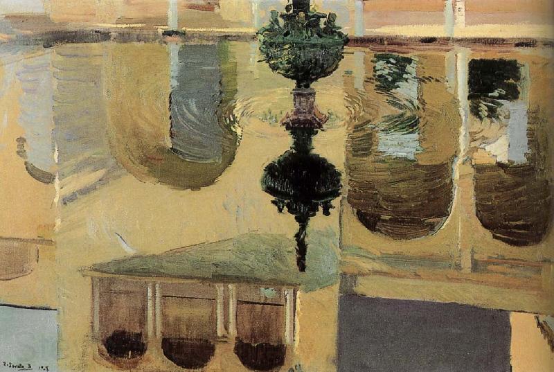 Joaquin Sorolla The reflection of the pool water